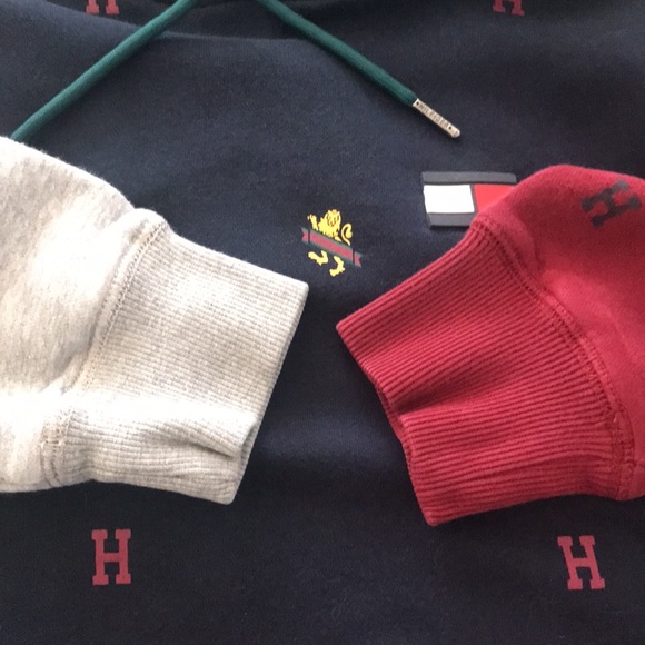 Rare Tommy Hilfiger All-Over Lion Crest Print Hoodie, Size XS - Picture 6 of 15